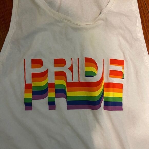 Pride Tank Top Large White Rainbow 🌈 - Picture 3 of 7